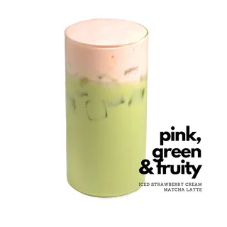 Iced Strawberry Cream Matcha Latte
