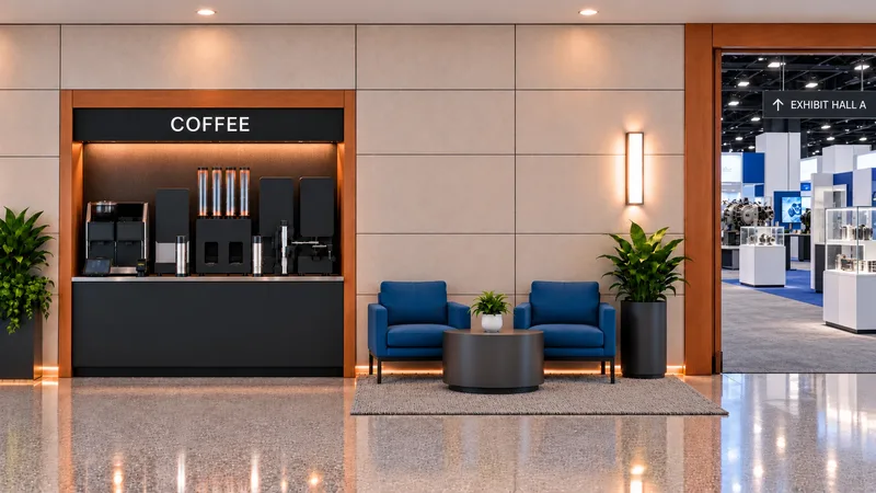 Concept render: Future Max by the entrance to an exhibit hall