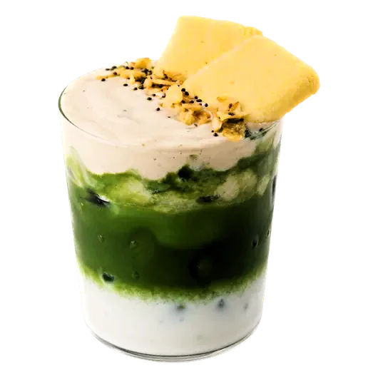 Banana Cream Iced Matcha Latte